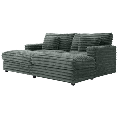 82" Oversized Double Chaise Lounge Sofa Bed with USB Ports & Cup Holders