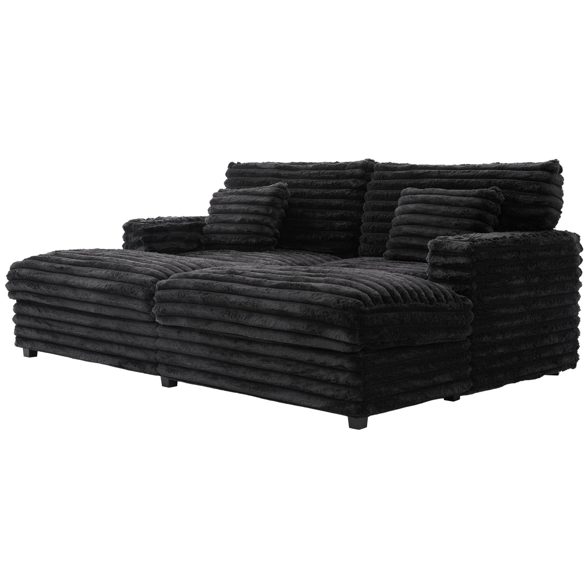 82" Oversized Double Chaise Lounge Sofa Bed with USB Ports & Cup Holders