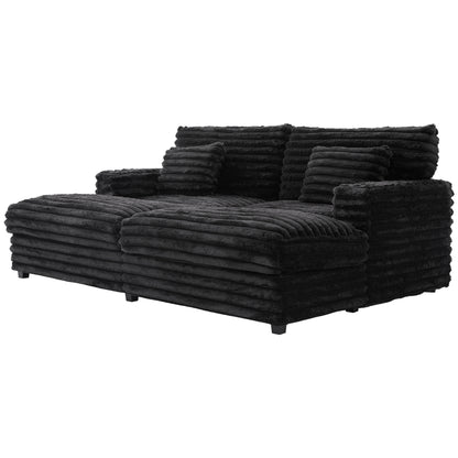 82" Oversized Double Chaise Lounge Sofa Bed with USB Ports & Cup Holders