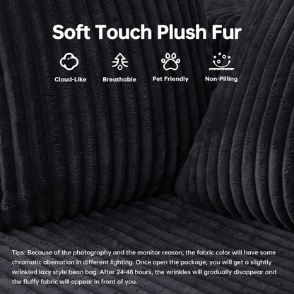 U-Shaped Modular Sectional Sofa in Black Polyester - 6-Seat Indoor Lounge with Ergonomic Foam