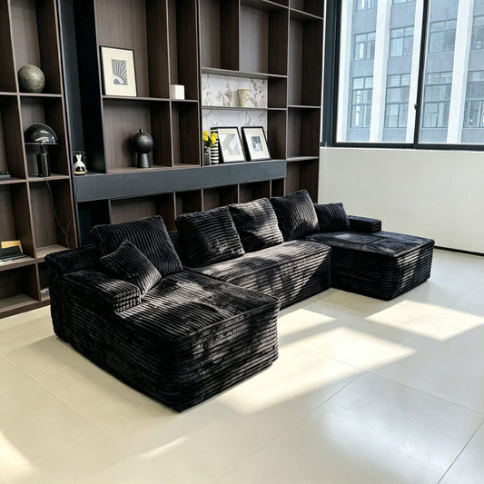 Oversized 5-Seater Modular Sectional Sofa, Convertible Chaise, Boneless Design
