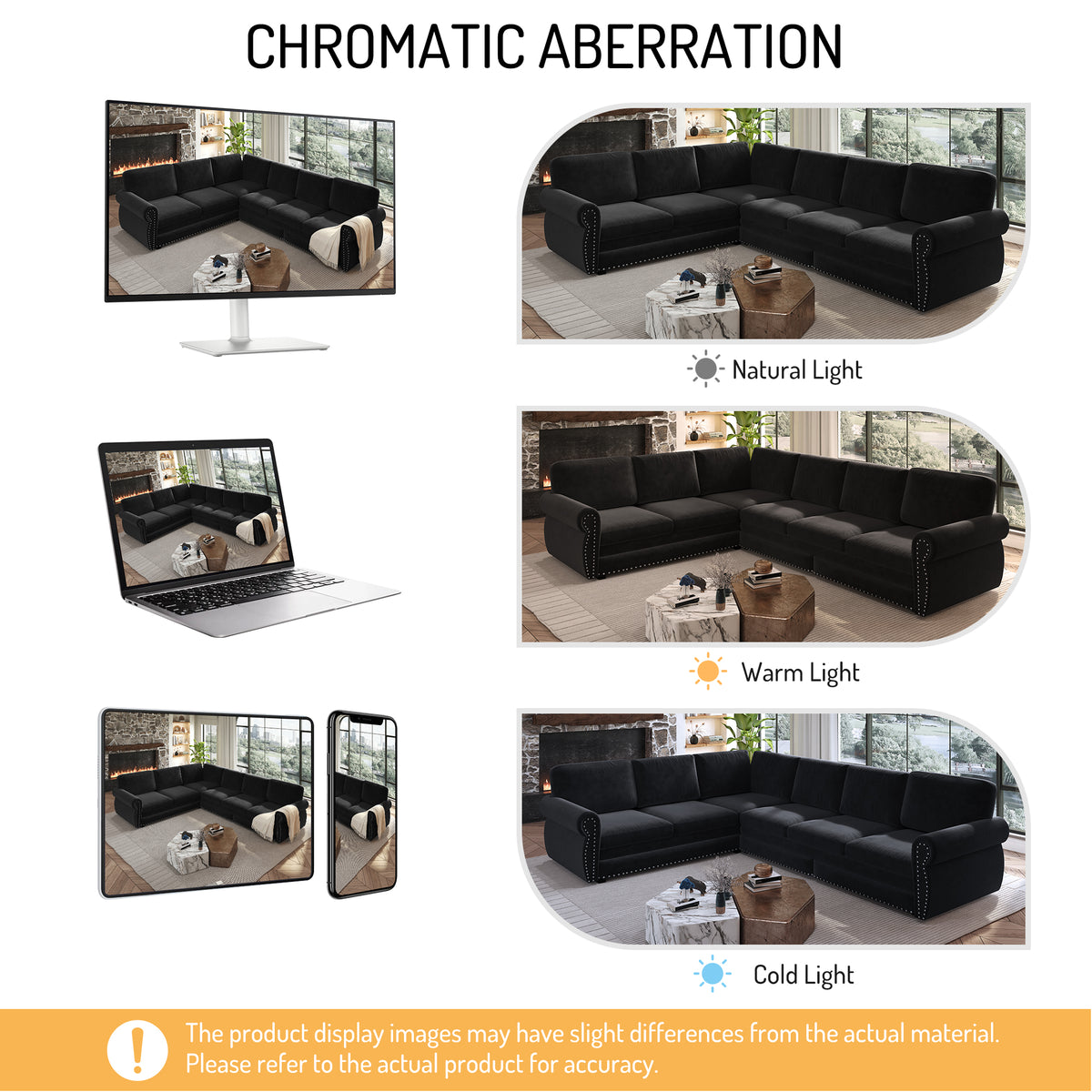 118" Oversized Convertible Sleeper Sofa with Nailhead Trim, L-Shaped Couch