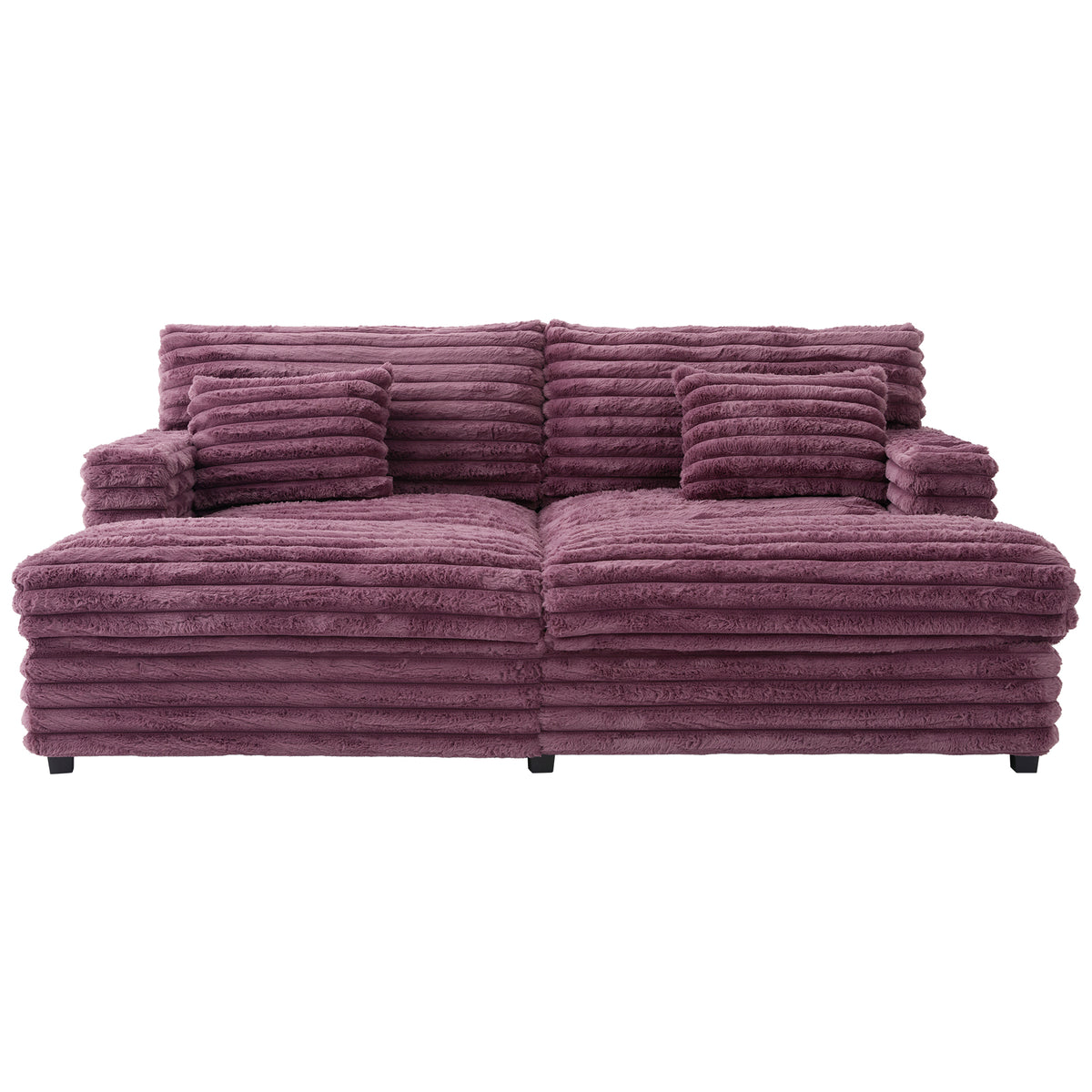 82" Oversized Double Chaise Lounge Sofa Bed with USB Ports & Cup Holders
