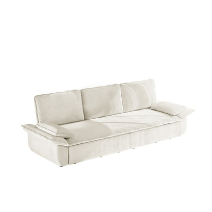 3-in-1 Convertible Corduroy Sleeper Sofa, Queen Pull-Out Bed