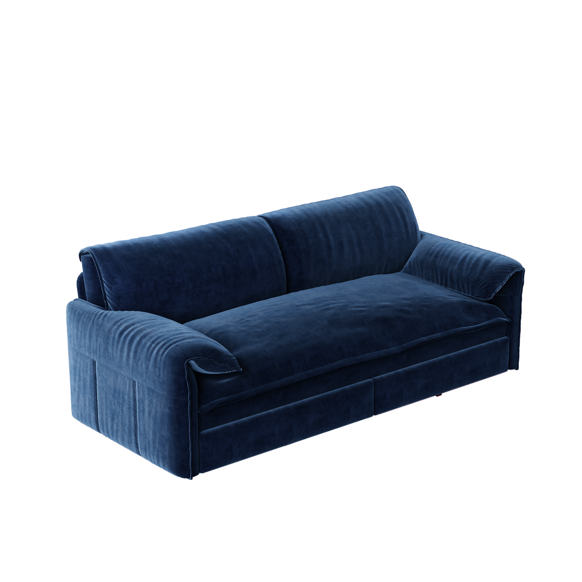 Queen Pull-Out Velvet Sleeper Sofa, 3-in-1 Convertible Bed with Side Storage