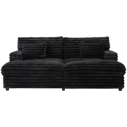 82" Oversized Double Chaise Lounge Sofa Bed with USB Ports & Cup Holders
