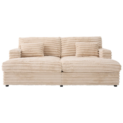 82" Oversized Double Chaise Lounge Sofa Bed with USB Ports & Cup Holders