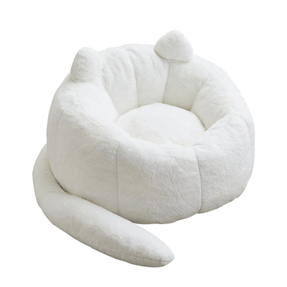 Cat-Shaped Adult Bean Bag Sofa, No Assembly, for Living Room & Bedroom