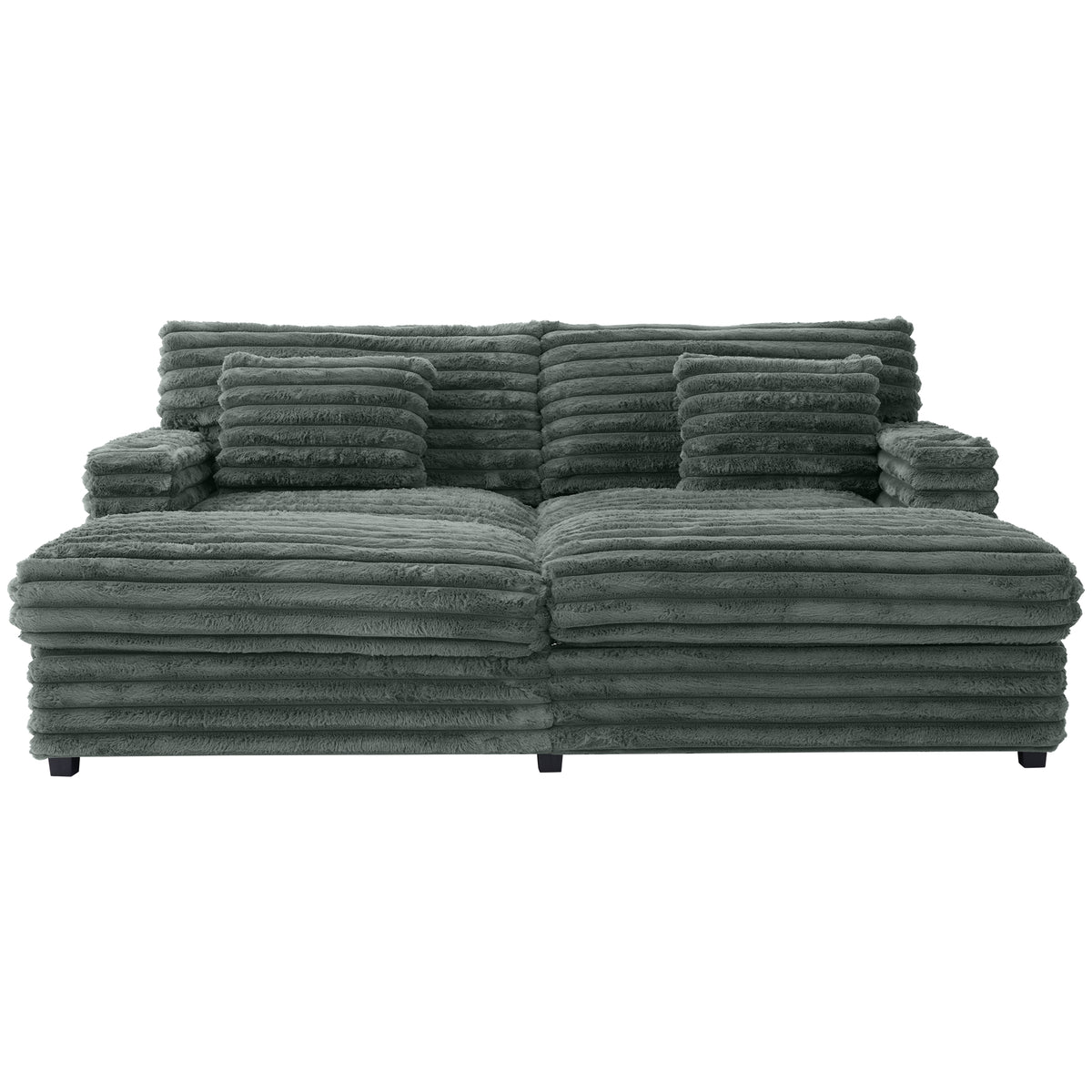 82" Oversized Double Chaise Lounge Sofa Bed with USB Ports & Cup Holders