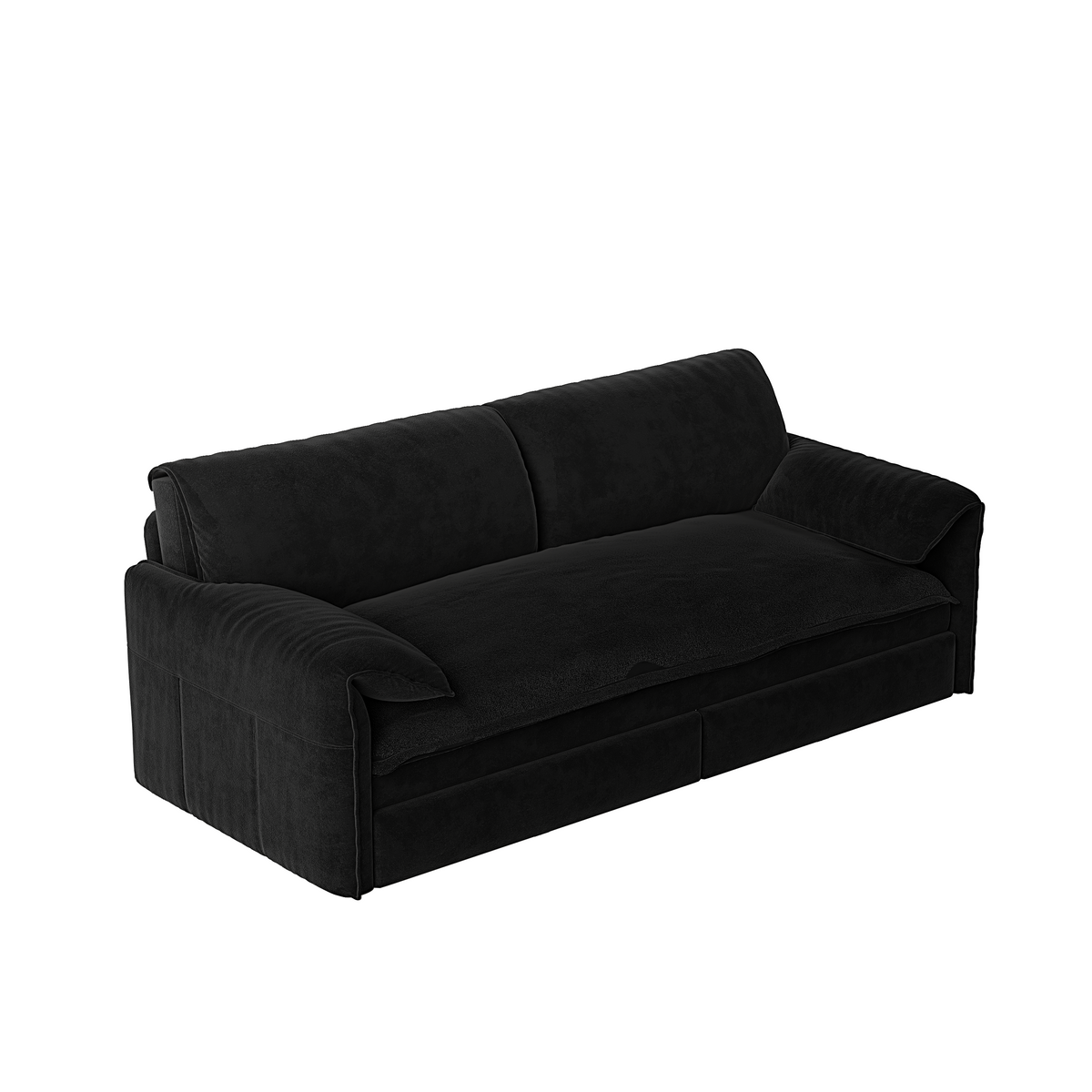 3-in-1 Convertible Queen Sofa Bed with Side Storage, Velvet Loveseat