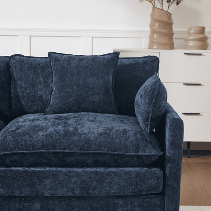 108" 4-Seater L-Shaped Modular Chenille Sofa with Ottoman, Deep Seat Cloud Couch