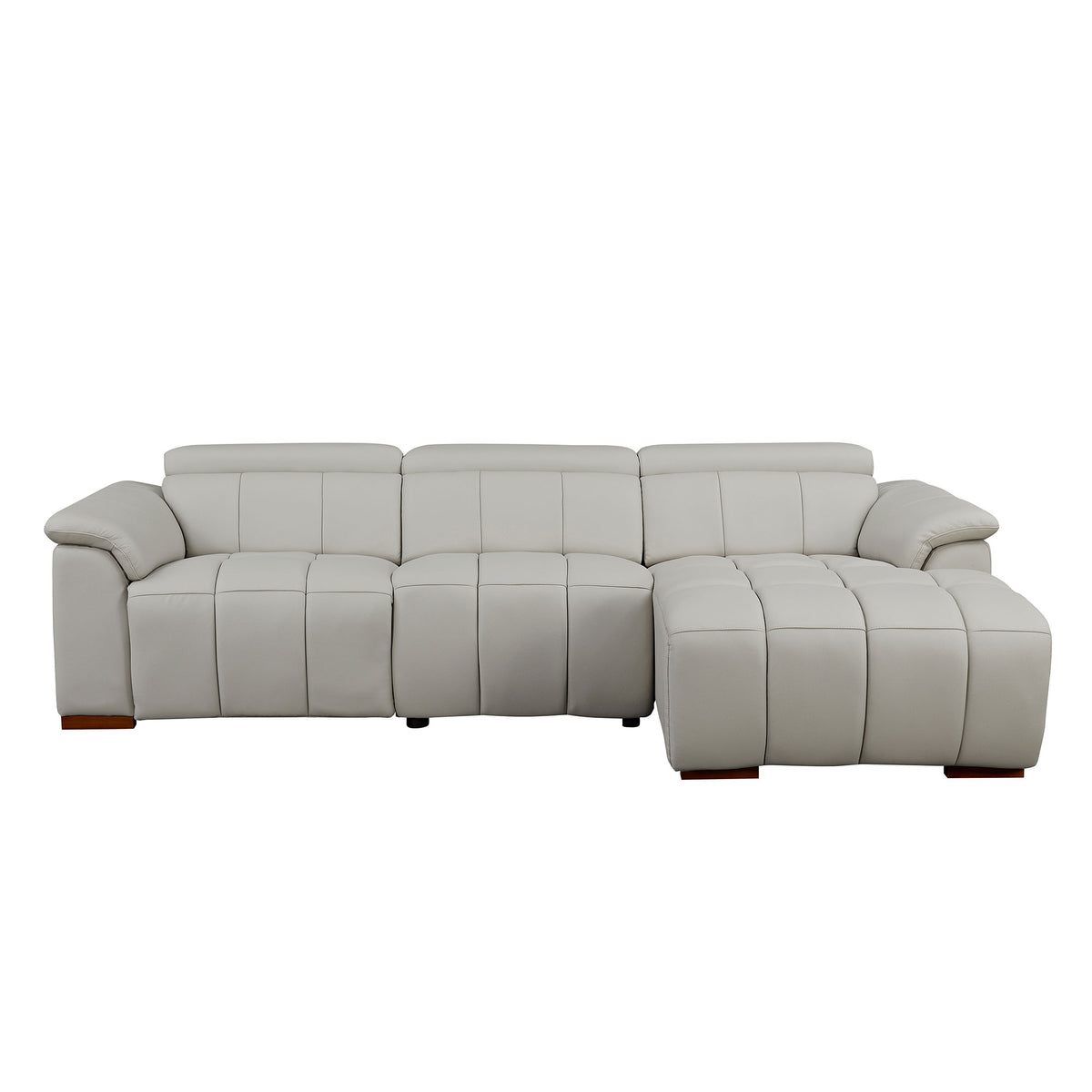 Modern Electric Wall-Hugger Reclining L-Shaped Leather Sofa with USB Port
