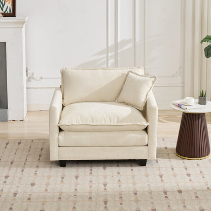 Cloud Sofa Single Seat, Modern Couch, Chenille Fabric