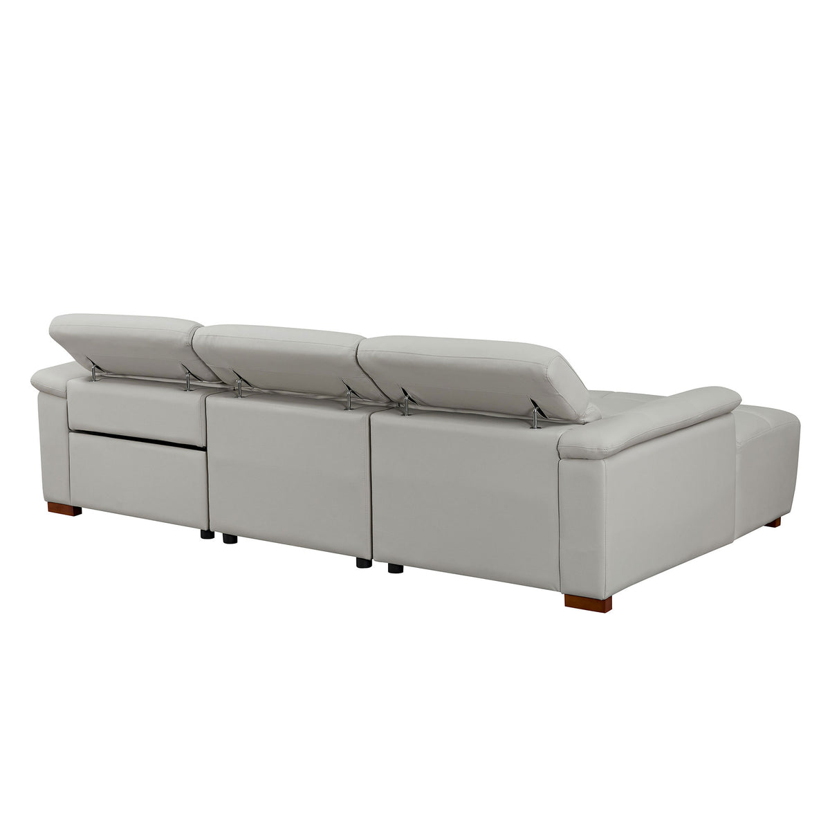 Modern Electric Wall-Hugger Reclining L-Shaped Leather Sofa with USB Port