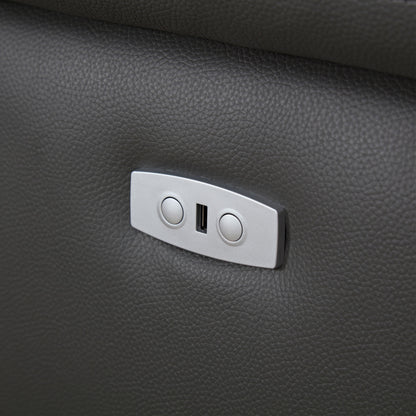 Modern Electric Wall-Hugger Reclining L-Shaped Leather Sofa with USB Port
