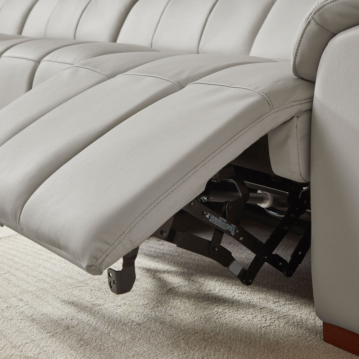 Modern Electric Wall-Hugger Reclining L-Shaped Leather Sofa with USB Port