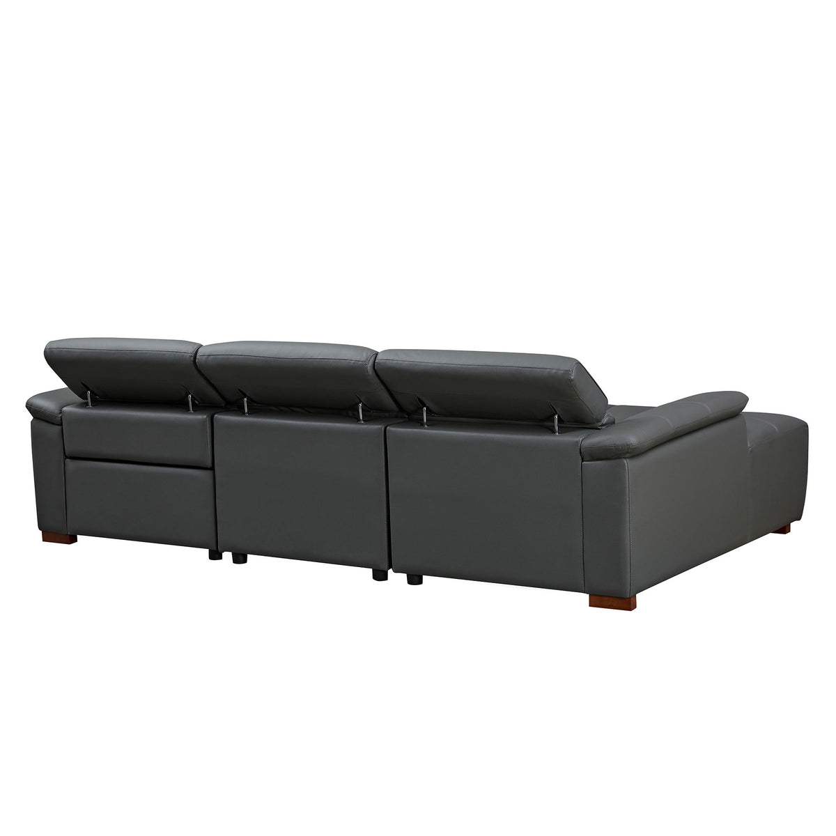 Modern Electric Wall-Hugger Reclining L-Shaped Leather Sofa with USB Port