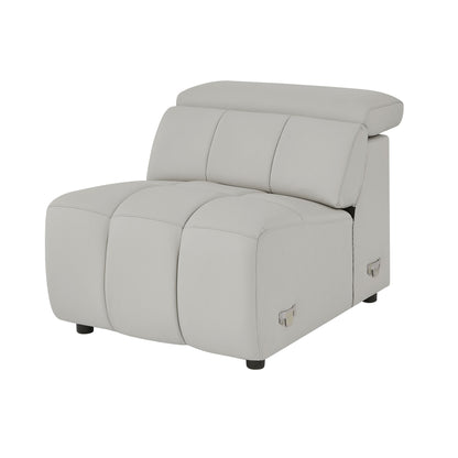 Modern Electric Wall-Hugger Reclining L-Shaped Leather Sofa with USB Port