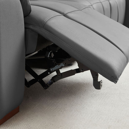 Modern Electric Wall-Hugger Reclining L-Shaped Leather Sofa with USB Port