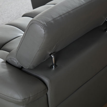 Modern Electric Wall-Hugger Reclining L-Shaped Leather Sofa with USB Port