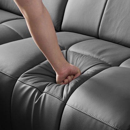 Modern Electric Wall-Hugger Reclining L-Shaped Leather Sofa with USB Port