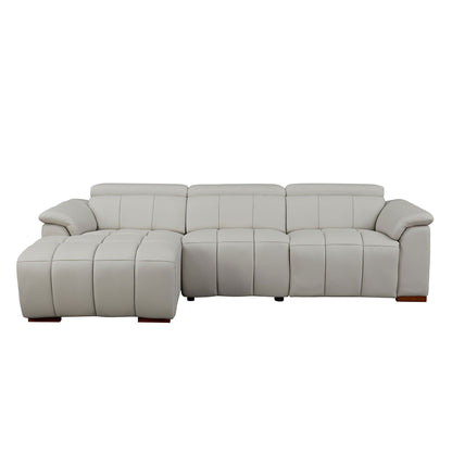 Modern Electric Wall-Hugger Reclining L-Shaped Leather Sofa with USB Port