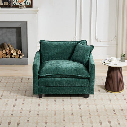 Cloud Sofa Single Seat, Modern Couch, Chenille Fabric
