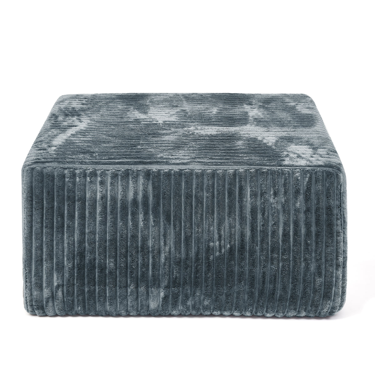 Square Striped Corduroy Modular Ottoman Cube, Upholstered Footstool
