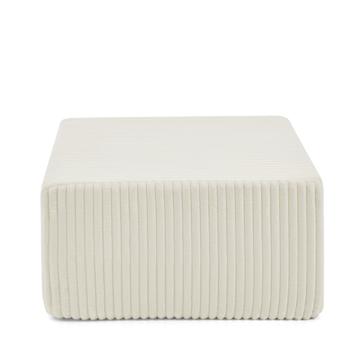Square Striped Corduroy Modular Ottoman Cube, Upholstered Footstool
