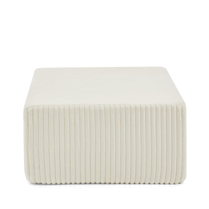 Square Striped Corduroy Modular Ottoman Cube, Upholstered Footstool