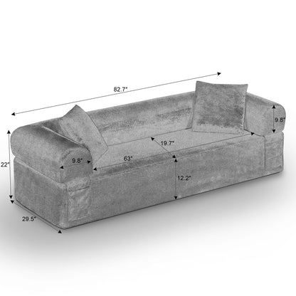 3-Seater Boneless Sofa, No Assembly, Modern Couch