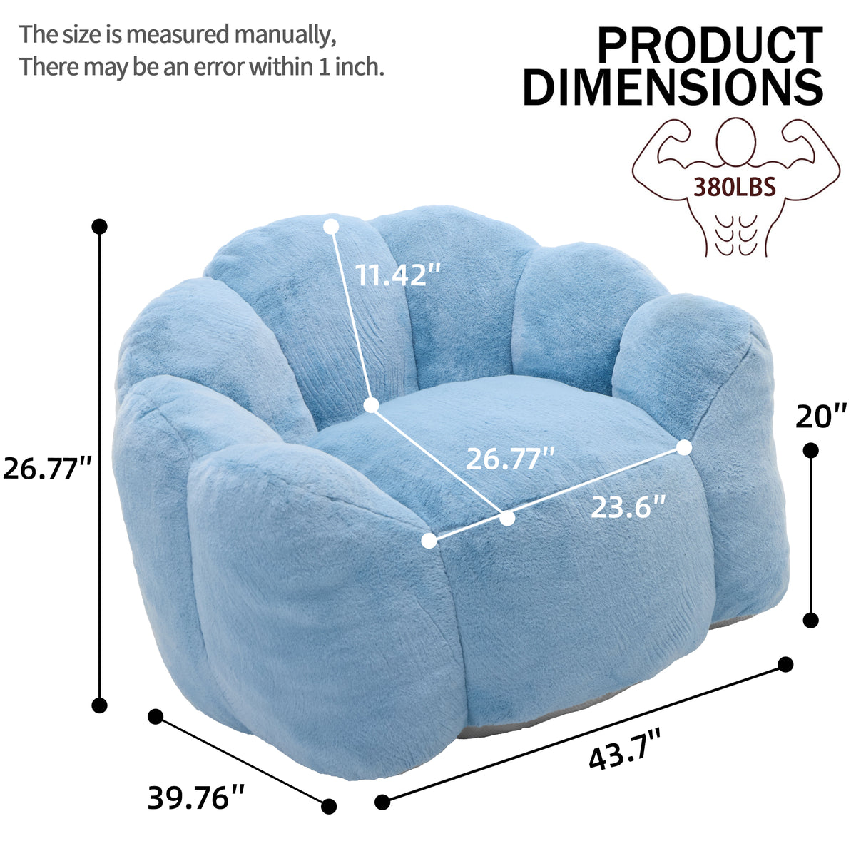 Lotus Compression Bean Bag Sofa with Pull Ring, Easy to Move