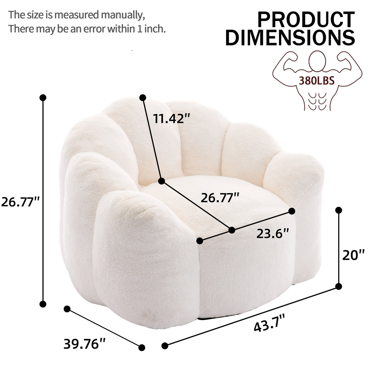 Lotus Compression Bean Bag Sofa with Pull Ring, Easy to Move