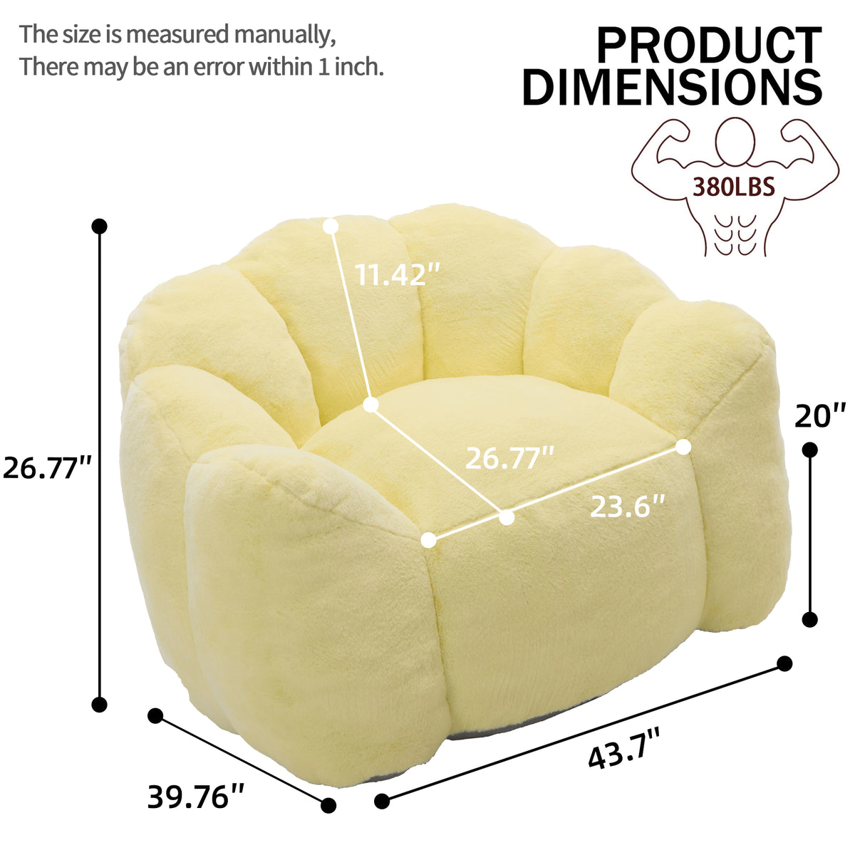 Lotus Compression Bean Bag Sofa with Pull Ring, Easy to Move